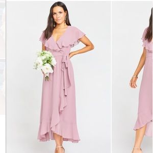 SHOW ME YOUR MUMU JESS RUFFLE MIDI DRESS